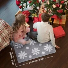 DeramHy home DeramHy Home 1 Stück Weihnachten Grauer Schneeflocken Badematte für Badezimmer - Süße saugfähige waschbare Badezimmer Teppiche mit rutschfester Rückseite - Schöner Schneeflocken Badezimmerteppich für Weihnachtsdekorationen Zuhause Badezimmer Dekor Bodenteppich Außenvorleger Fußmatte Sommer Badezimmer Accessoires Einschulung