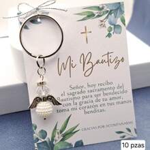 Llaveros para bautizo recuerdos de angel color blanco - BLANCO 10 PIEZAS - Ver 1