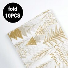 TIMBLESSING 10 PIÈCES/12 PIÈCES Rouleaux de papier cadeau de Noël, papier fin sans pli, avec des designs incluant le renne, le sapin de Noël, le flocon de neige, en couleurs or et argent. Convient pour Noël, Nouvel An, Saint-Valentin, fêtes, cadeaux, décorations, etc.