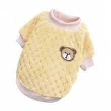 Bear Embroidery Pet Dog Vest Winter Warm Dog Clothes For Small Dogs Plush Puppy Cat Coat Yorkies Chihuahua Shih Tzu Pug Outfits