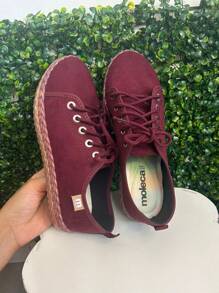 Moleca Women's Casual Comfort Suede Flex Sneakers - Màu Đỏ Sâu - Xem 2