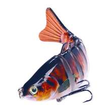 1个淡水和海水两用钓鱼路亚，带三叉钩，慢沉多节泳饵，逼真仿饵，适用于鲈鱼、鳟鱼、海鲈、条纹鲈和红鱼。