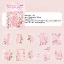 20 件/10 件/包花卉和蝴蝶相框美学贴纸、黑色蕾丝相框贴纸、DIY 装饰拼贴手工材料，适用于节日、卡片装饰、创意剪贴簿个性化贴纸、 - 彩色 - 查看 18