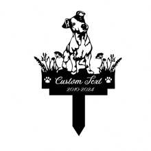 1 件定制爱尔兰塞特犬纪念桩，狗桩金属标牌，定制杰克罗素梗犬金属纪念花园桩，个性化宠物户外桩，动物花园桩，庭院金属桩 - 黑色 - 查看 11