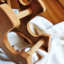 1pc Natural Wooden 3-Tier Dumbbell Rack, Storage Rack, Small Household Rack, Fitness Equipment Storage Rack (Includes 5 Connecting Posts, Several Fixing Screws, 1 L-Shaped Screwdriver) - Multicolor - View 7