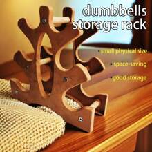1pc Natural Wooden 3-Tier Dumbbell Rack, Storage Rack, Small Household Rack, Fitness Equipment Storage Rack (Includes 5 Connecting Posts, Several Fixing Screws, 1 L-Shaped Screwdriver) - Multicolor - View 3