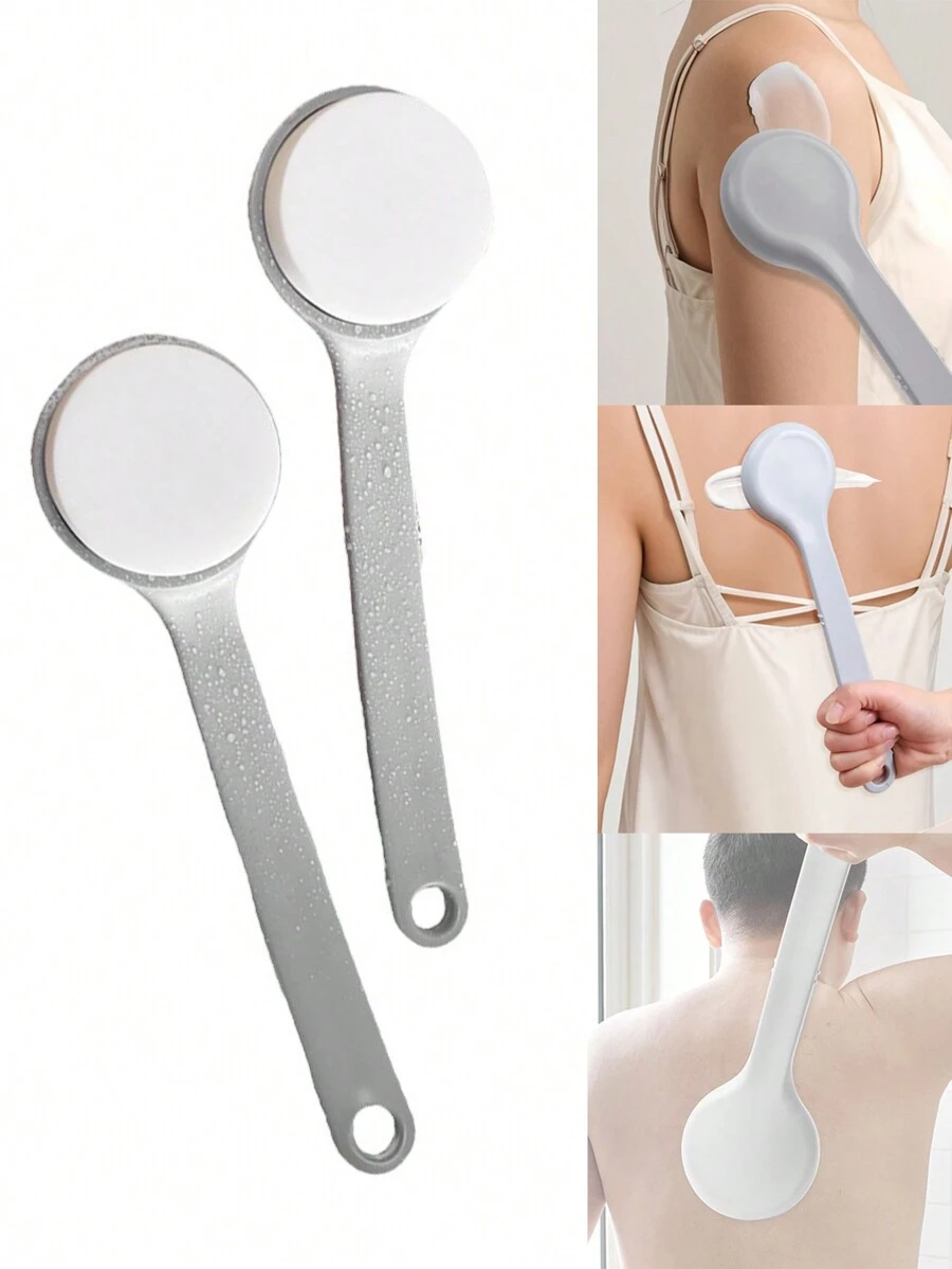 2 用沐浴刷、海绵沐浴刷、浴室沐浴乳液涂抹器、背部刷、护肤霜和保湿霜涂抹器、易于使用的身体乳液分配器 - 也可用作沐浴刷