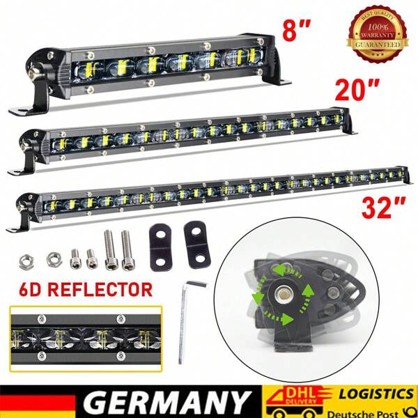 Super Hell LED Lightbar 8 20 32" Lichtbalken Arbeitsscheinwerfer 12V 24V Offroad