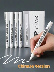 1/6 支白色细头防水绘画涂鸦记号笔，1-2mm 细头白色记号笔速干防水油漆笔轮胎绘画补漆笔标记笔，不可擦除艺术绘画涂鸦记号笔，适用于绘画、玻璃、陶瓷、金属、木材、法式美甲描边 - 彩色 - 查看 9