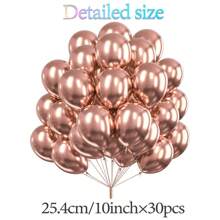 30 个金属色气球，各种尺寸 10 英寸（25.4 厘米）镀铬气球适用于生日、婚礼、周年纪念、订婚、情人节、圣诞节气球花环、拱门、派对装饰