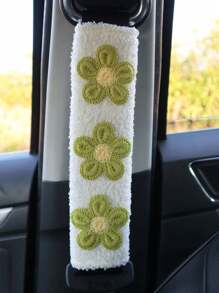 1 buah/2 buah Pelindung Bahu Sabuk Pengaman Mobil Motif Bunga Segar, Lembut dan Nyaman - Satu-Ukuran - View 4