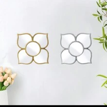 1 pezzo Specchio da parete a forma di quadrifoglio in plastica, decorazione artistica moderna da parete, decorazione per la casa adatta per soggiorno, camera da letto, bagno, senza elettricità necessaria, regalo per Natale e Ringraziamento