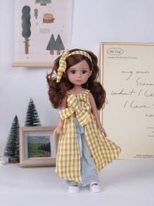 1pc 34cm Fashion Princess Doll Wearing Beautiful Outfit Set, 3D Eyes, Soft Skin, Great Gift For Girls & Kids Birthday - The Whole Doll - View 9