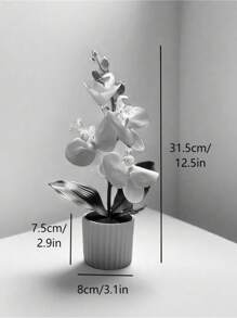 Artificial Butterfly Orchid Potted Plant With White Porcelain Vase, Home Decoration Ornament,Christmas