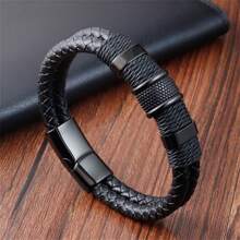 Brazalete tejido de moda para hombres, diseño clásico y versátil, regalo para padre/novio