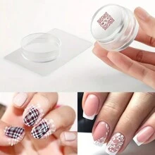 Bộ dụng cụ đóng dấu móng tay kiểu Pháp, Đầu đóng dấu có thể tháo rời, Dụng cụ đóng dấu thạch silicon cho móng tay kèm dụng cụ cạo, Dụng cụ thiết kế trang trí móng tay nghệ thuật DIY - Nhiều màu - Xem 6