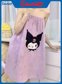 Sanrio Set de 3 piezas de toalla de baño: bata de baño absorbente que se puede usar o enrollar + gorro de secado de pelo + diadema, set de toalla de baño para decoración del baño, vuelta al colegio en verano