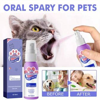 Spray de limpieza dental para mascotas en Navidad | Elimina el sarro y las manchas de los dientes para perros y gatos | Spray de limpieza oral | 100% natural e ingerible (1 pieza)