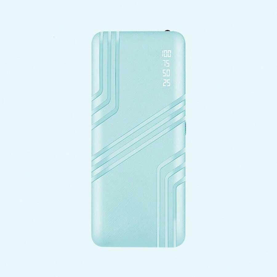 Nuevo banco de energía portátil 7500mAh gran capacidad pantalla digital powerbank carga rápida USB suministros camping oficina carga dispositivos electrónicos viaje compacto resistente - Celeste - Ver 1