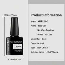 3瓶/2瓶亮面/哑光面油、底油、持久亮泽凝胶指甲油，适用于家庭美甲沙龙 - 彩色 - 查看 7