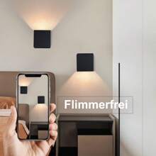 ZMH LED Wandleuchte Innen Wandlampe -1/2/4ER Set Außenwandleuchten Grau/Schwarz/Schwarz Gold/weiß Aussenlampe Aussen Wandbeleuchtung Außenlampe Up Down Außenleuchte IP65 Außenbeleuchtung 3000K Warmweiß für Hauswand Garten - Schwarz - Übersicht 4