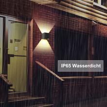 ZMH LED Wandleuchte Innen Wandlampe -1/2/4ER Set Außenwandleuchten Grau/Schwarz/Schwarz Gold/weiß Aussenlampe Aussen Wandbeleuchtung Außenlampe Up Down Außenleuchte IP65 Außenbeleuchtung 3000K Warmweiß für Hauswand Garten - Schwarz - Übersicht 5