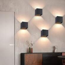 ZMH LED Wandleuchte Innen Wandlampe -1/2/4ER Set Außenwandleuchten Grau/Schwarz/Schwarz Gold/weiß Aussenlampe Aussen Wandbeleuchtung Außenlampe Up Down Außenleuchte IP65 Außenbeleuchtung 3000K Warmweiß für Hauswand Garten - Schwarz - Übersicht 6