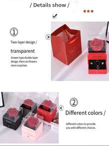 1 hộp quà tặng vòng cổ thanh lịch, hộp quà tặng hoa hồng giả, quà tặng ngày lễ tình nhân, quà tặng kỷ niệm, quà tặng ngày của mẹ, quà tặng mẹ bạn gái vợ, quà tặng sinh nhật cho phụ nữ, quà tặng tiệc tùng, quà tặng tốt nghiệp - nhiều màu - Xem 11