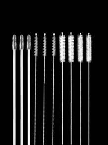 10 piezas de cepillos de paja de estilos surtidos/elásticos para biberones y tazas de bebé, cepillos de limpieza de tubos de botellas de agua para niños - excluyendo botellas/tazas