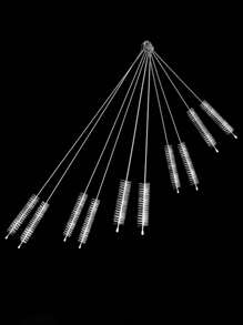 10 piezas de cepillos de paja de estilos surtidos/elásticos para biberones y tazas de bebé, cepillos de limpieza de tubos de botellas de agua para niños - excluyendo botellas/tazas