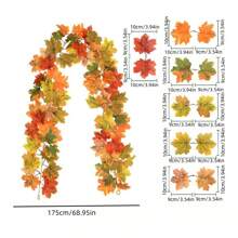 1 Stück 1,8m Herbstdekoration - Herbstkranz - Herbst-Ahornblatt-Kürbis-Beeren-Kranz - Thanksgiving Halloween Bauernhaus Ernte Dekoration für Zuhause Außen Innen Veranda, Weihnachten