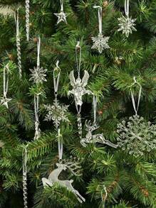 12 chiếc que băng trang trí Giáng sinh trong suốt mặt dây chuyền trang trí bằng băng, vật dụng trang trí lễ hội Giáng sinh, Giáng sinh - Nhiều màu - Xem 3