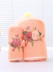 浴室用品，1条毛巾+1条浴巾，珊瑚绒刺绣套装，浪漫时尚，情侣款，适合家庭使用，不同尺寸单独出售。请选择您喜欢的尺寸，这款奢华产品适合日常使用，浴室、健身房、酒店等场所，是日常必备品，也是情人节、母亲节礼物、家居浴室装饰、秋季装饰、返校季、美容院、家庭浴室、淋浴浴巾、美容院、酒店、运动、家居必需品、毛巾、护肤浴巾。