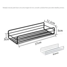 AUXOM Set Of 2 Rectangular Bathroom Shelves 2 Colors With Adhesive - No Holes - trắng - Xem 4
