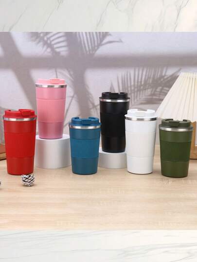 1PC Stainless Steel Thermal Takeaway Coffee Mug, Stylish Portable Travel Mug With Leakproof Lid, Reusable Thermal Coffee Mug For Hot&Cold Drinks/Tea - Takeaway Travel Coffee Mug For Car,Back To School Supplies,Back To School