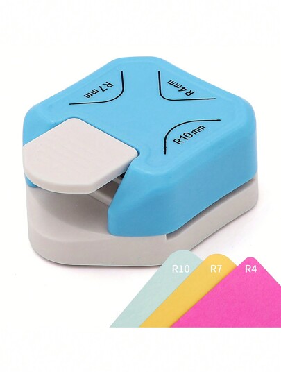 3-In-1 Mini Round Corner Trimmer, Durable Round Corner Punch, R4/R7/R10mm Round Corner Cutter, DIY Paper Cutting Tool, Card Scrapbooking Hole Punch