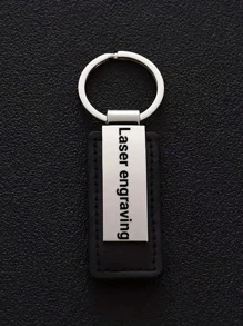 1 Personalized Customized Men's Leather Keychain Hanging Ring, Laser Engraved Customized Keychain Men's Accessory Gift, Personalized Zinc Alloy Men's Customized Keychain, Suitable For Holiday Customization Gifts Such As Anniversaries And Christmas