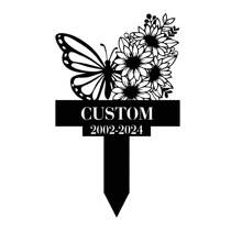 1pc Garden Gnome Yard Stake, Custom Gnome Gifts, Gnome Metal Art, Gnome Monogram, Yard Decor, Outdoor Lawn Decor, Christmas Gnome Stake,Personalized Cross Butterfly Memorial Stake, Personalized Fairy Mushroom Garden Stake - Black - View 12