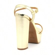 Vizzano 6282.455 Women's Casual Chunky High Heel Platform Sandal - Vàng - Xem 4