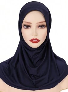 Mũ trùm đầu Hijab co giãn tức thời - Mềm mại, thoáng khí, che phủ toàn bộ đầu và cổ, chống nắng, thiết kế chui đầu dễ dàng - Nhiều màu - Xem 9