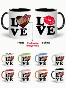1 件，个性化马克杯，为情侣定制咖啡杯，个性化添加您自己的照片陶瓷杯，情人节礼物，送给您的爱人。用照片定制您的咖啡杯，丈夫送给妻子的礼物，男朋友送给女朋友的礼物，送给他/她的最佳节日礼物 - 多色 - 查看 1