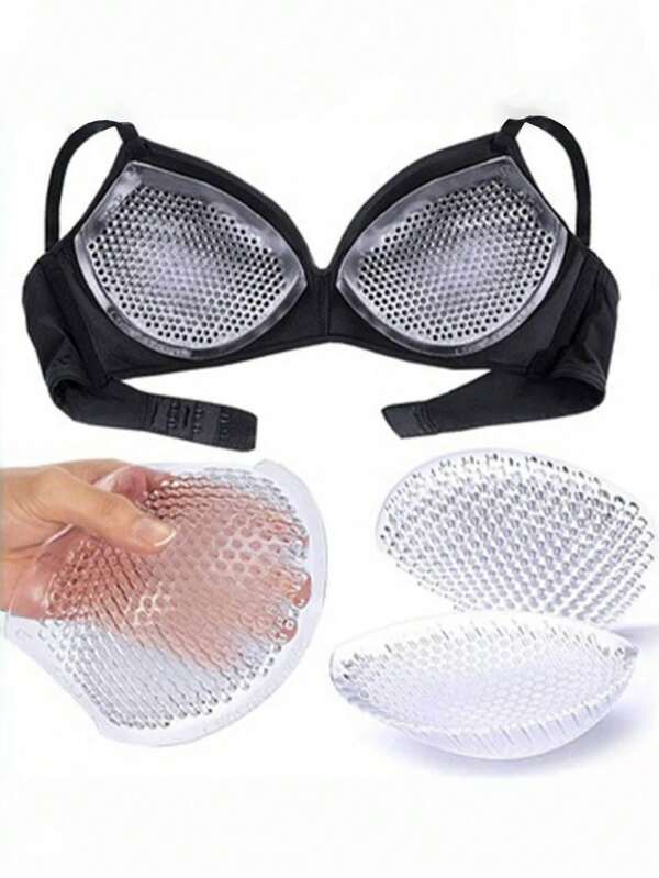 1/2 Pairs Reusable Breast Silicone Bra Inserts Swimsuit Bikini Cup Enhancer Silicone Adhesive Push Up Clear Gel Chest Pads Breast Lift Pad
