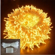 1 pieza Guirnalda de luces LED de hadas a prueba de agua para el hogar, jardín, bodas y decoraciones festivas - Funciona con batería para Halloween y Navidad