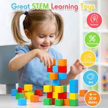 Magnetic Blocks For Boys Girls, Big Size And Small Magnetic Cube Sensory Gift, Preschool Educational Building Blocks Set, Christmas, Halloween Gifts, Random Color