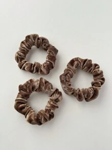 9 chiếc dây buộc tóc nhung màu cà phê lì cho nữ, phụ kiện tóc tối giản và đa năng, dây buộc tóc phong cách thanh lịch và mộc mạc - Nhiều màu - Xem 5