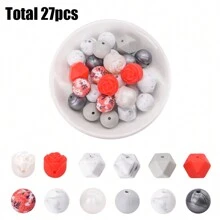 53 stuks levendige rozen siliconen kralencollectie is perfect voor het maken van sieraden, doe-het-zelf-knutselwerkjes, handgemaakte kralenaccessoires, sleutelhangers voor mobiele telefoons en tasbedels - kleurrijke, flexibele en duurzame knutselbenodigdheden voor creatieve projecten
