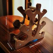 1pc Natural Wooden 3-Tier Dumbbell Rack, Storage Rack, Small Household Rack, Fitness Equipment Storage Rack (Includes 5 Connecting Posts, Several Fixing Screws, 1 L-Shaped Screwdriver) - Multicolor - View 4