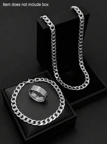 Bộ trang sức nam 3 món/bộ Vòng cổ Vòng tay Nhẫn Trang sức thép không gỉ Hip-Hop Phong cách thời trang và đơn giản Thích hợp để đeo hàng ngày Quà tặng ngày lễ (Sản phẩm không bao gồm hộp đóng gói) Quà tặng ngày lễ Giáng sinh Năm mới Ngày lễ tình nhân - Nhiều màu - Xem 14