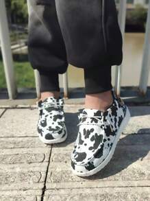 儿童休闲系带鞋、帆布鞋、透气跑鞋、低帮运动鞋。 - 黑與白 - 查看 2