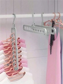 Wieszak na ubrania z 9 otworami, obrotowy, garderoba, ubrania, wieszak do układania ubrań, wieszak do przechowywania ubrań w garderobie, składany wieszak na ubrania, wieszak do przechowywania ubrań w garderobie, stojak do przechowywania, wielofunkcyjny stojak do przechowywania ubrań w garderobie, odpowiedni dla rodzin i akademików, dekoracje, dekoracje festiwalowe, dekoracje pokoju, dekoracje domowe, dekoracje sypialni, spodnie, buty, dżinsy, buty, spódnica, wiosna, minimalistyczny, letnie topy